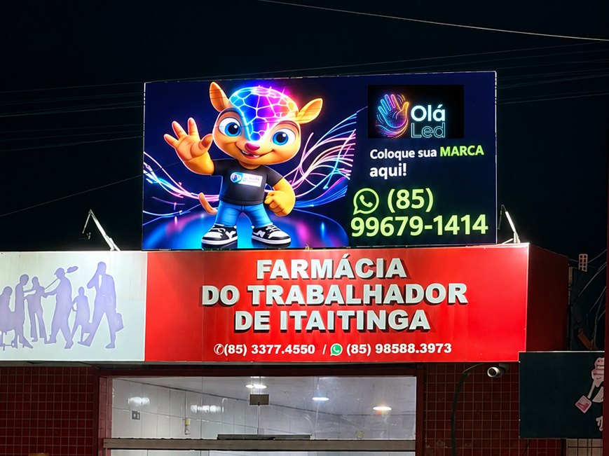 Painel LED da OlaLed em Itaitinga — Centro, Av. Cel. Virgílio Távora